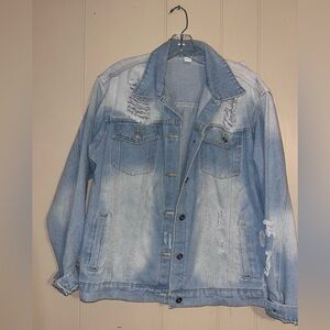 Ina Light Blue Distressed Jean Jacket